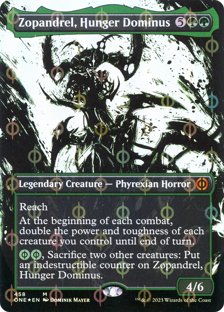 Zopandrel, Hunger Dominus (Borderless Ichor Step-and-Compleat Foil) [Phyrexia: All Will Be One] | Gauntlet Hobbies - Angola