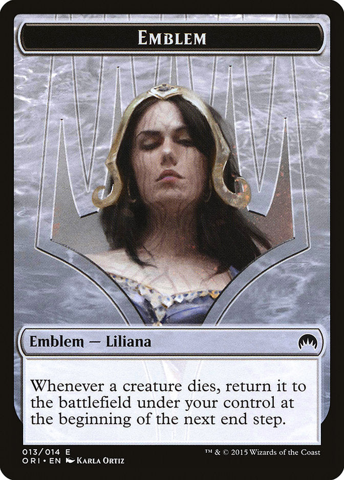 Liliana, Defiant Necromancer Emblem [Magic Origins Tokens] | Gauntlet Hobbies - Angola