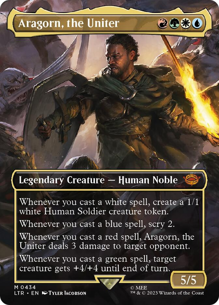 Aragorn, the Uniter (Borderless Alternate Art) [The Lord of the Rings: Tales of Middle-Earth] | Gauntlet Hobbies - Angola