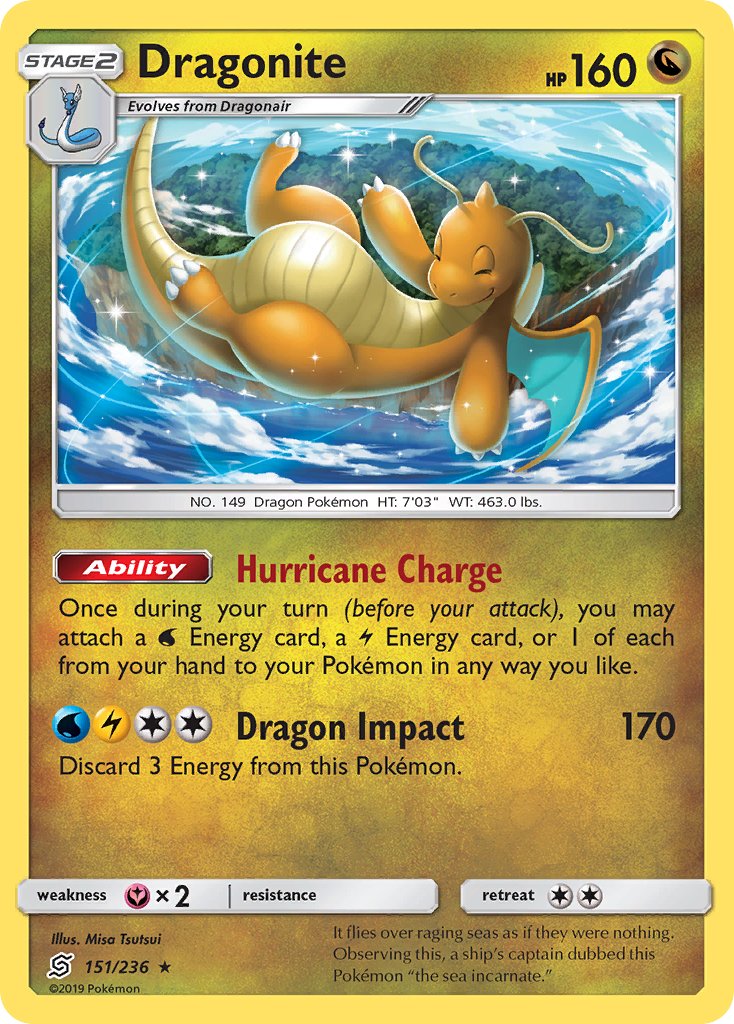 Dragonite (151/236) (Cracked Ice Holo) (Theme Deck Exclusives) [Sun & Moon: Unified Minds] | Gauntlet Hobbies - Angola