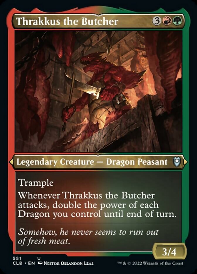 Thrakkus the Butcher (Foil Etched) [Commander Legends: Battle for Baldur's Gate] | Gauntlet Hobbies - Angola