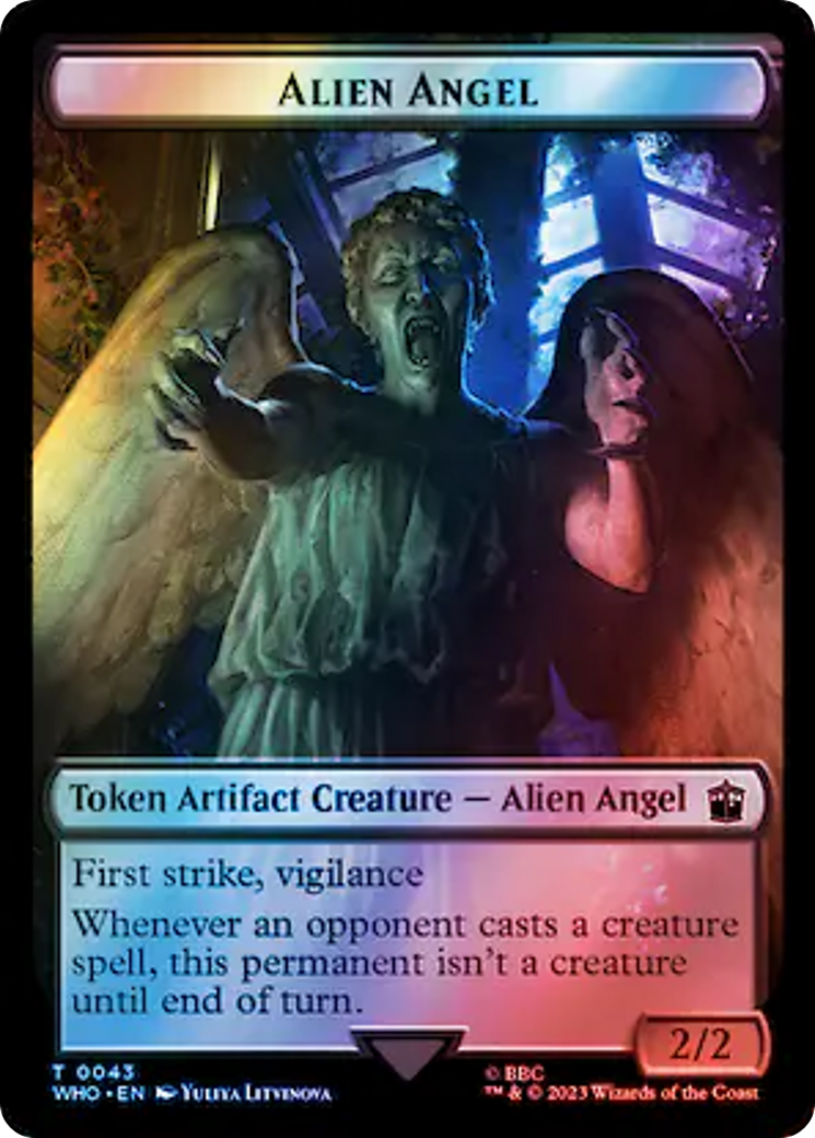 Alien Angel // Mutant Double-Sided Token (Surge Foil) [Doctor Who Tokens] | Gauntlet Hobbies - Angola