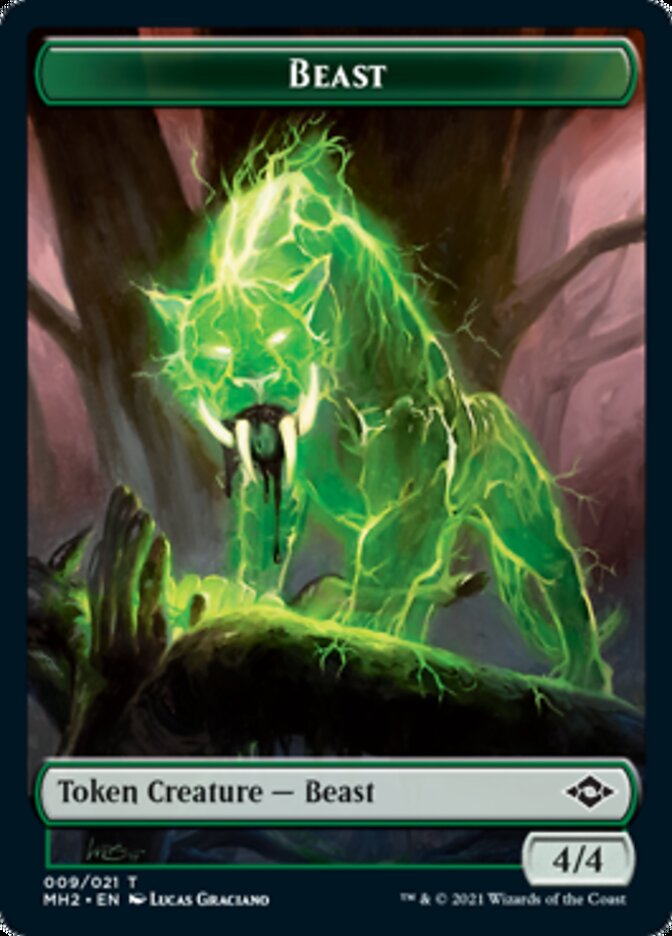 Beast Token // Treasure Token (21) [Modern Horizons 2 Tokens]