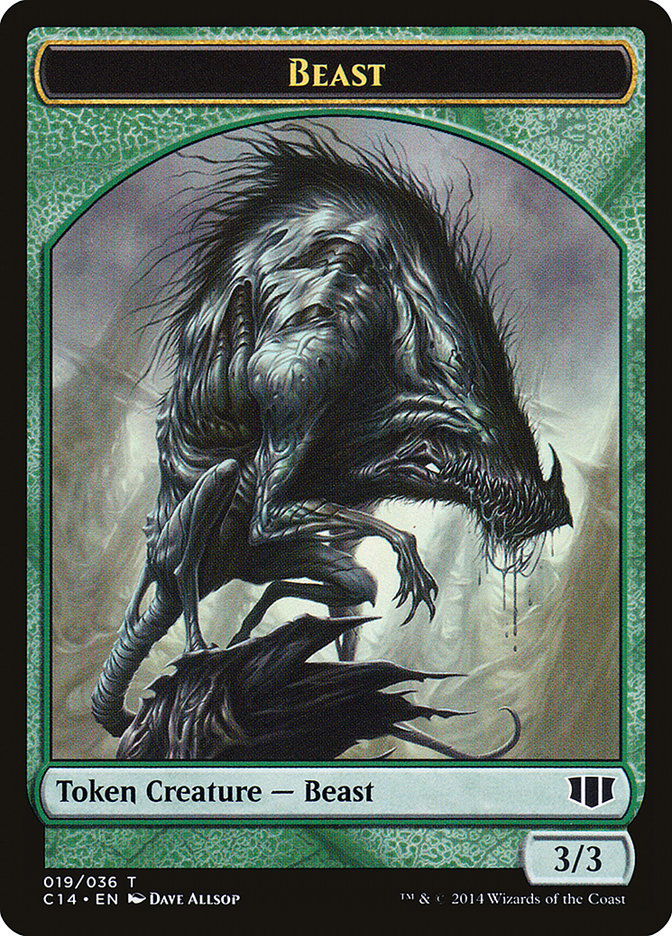Elemental // Beast (019/036) Double-sided Token [Commander 2014 Tokens] | Gauntlet Hobbies - Angola