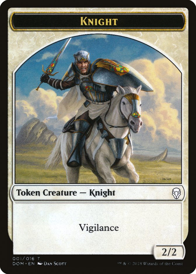 Knight Token (001/016) [Dominaria Tokens] | Gauntlet Hobbies - Angola
