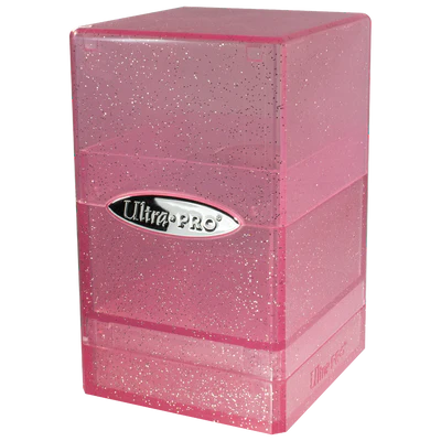 Glitter Satin Tower Deck Box - Pink