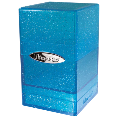 Glitter Satin Tower Deck Box - Blue