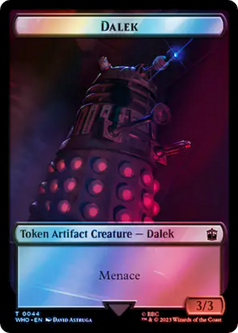 Dalek // Alien Warrior Double-Sided Token (Surge Foil) [Doctor Who Tokens]