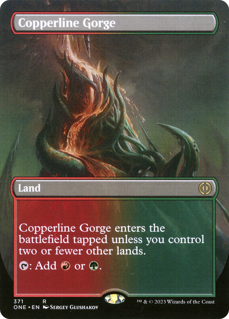 Copperline Gorge (Borderless Alternate Art) [Phyrexia: All Will Be One] | Gauntlet Hobbies - Angola