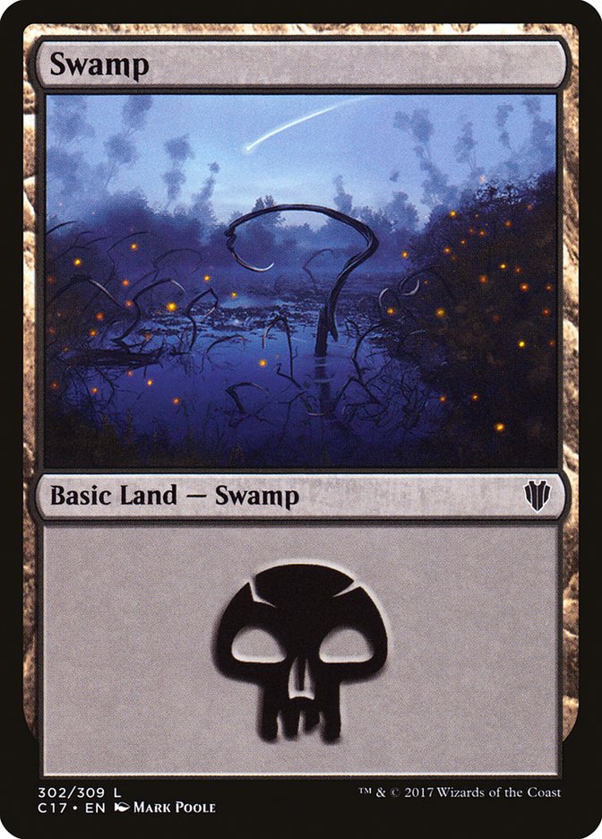 Swamp (302) [Commander 2017] | Gauntlet Hobbies - Angola