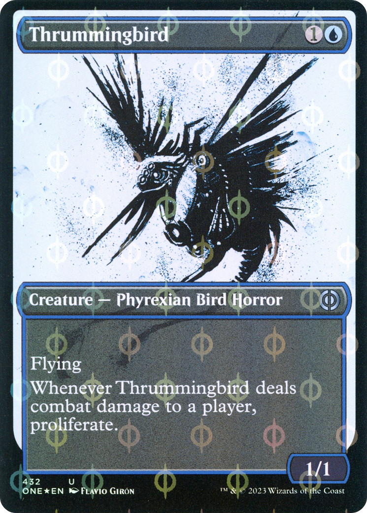 Thrummingbird (Showcase Ichor Step-and-Compleat Foil) [Phyrexia: All Will Be One] | Gauntlet Hobbies - Angola