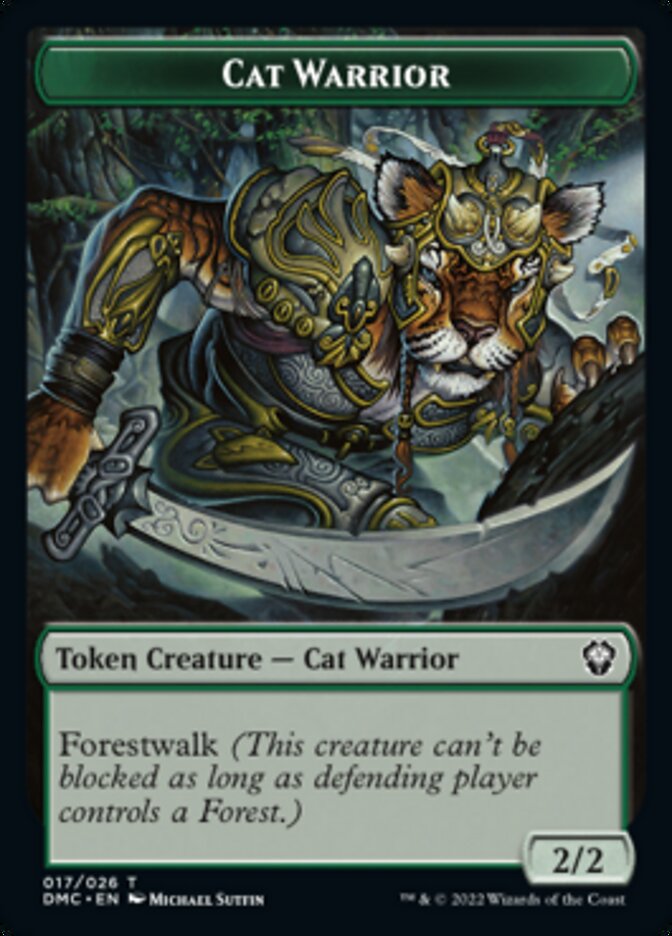 Saproling // Cat Warrior Double-sided Token [Dominaria United Tokens] | Gauntlet Hobbies - Angola