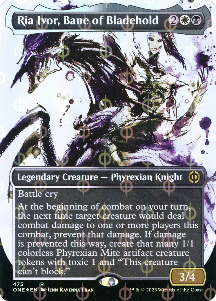 Ria Ivor, Bane of Bladehold (Borderless Ichor Step-and-Compleat Foil) [Phyrexia: All Will Be One] | Gauntlet Hobbies - Angola