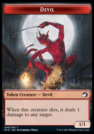 Wolf // Devil Double-sided Token [Innistrad: Midnight Hunt Tokens]