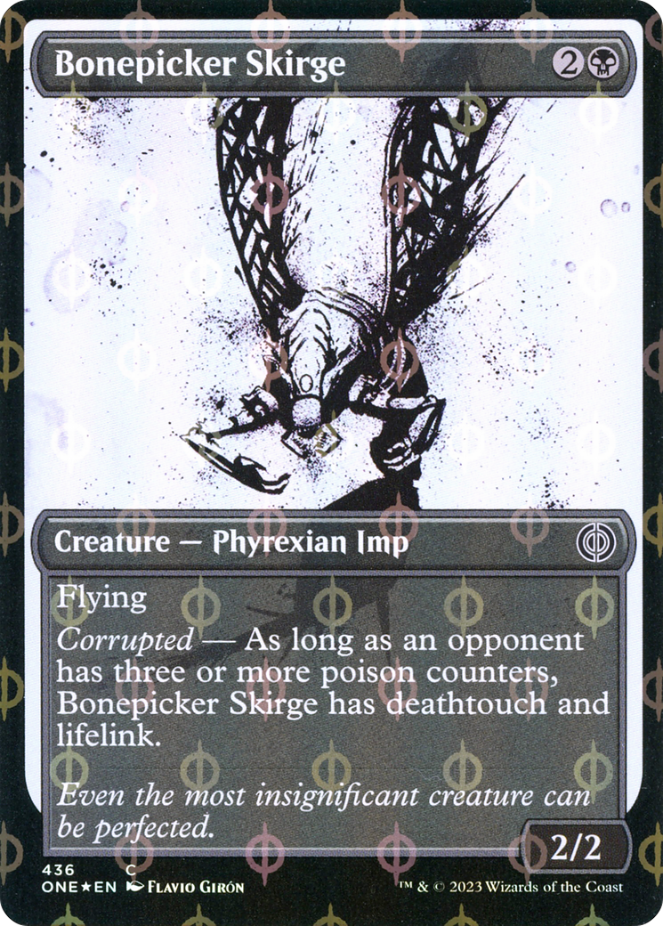 Bonepicker Skirge (Showcase Ichor Step-and-Compleat Foil) [Phyrexia: All Will Be One] | Gauntlet Hobbies - Angola