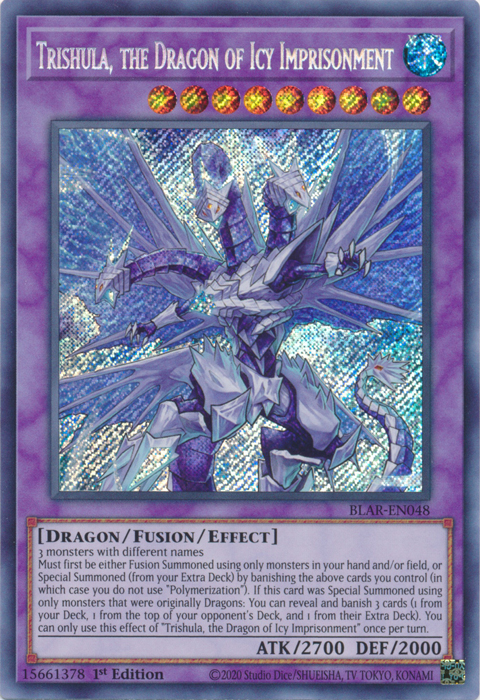 Trishula, the Dragon of Icy Imprisonment [BLAR-EN048] Secret Rare | Gauntlet Hobbies - Angola