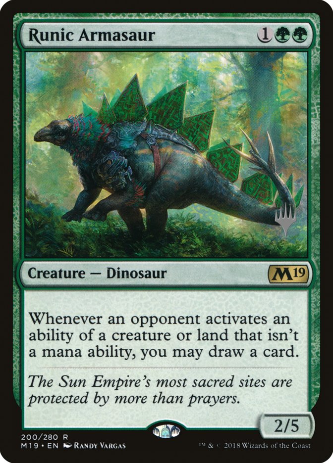 Runic Armasaur (Promo Pack) [Core Set 2019 Promos] | Gauntlet Hobbies - Angola