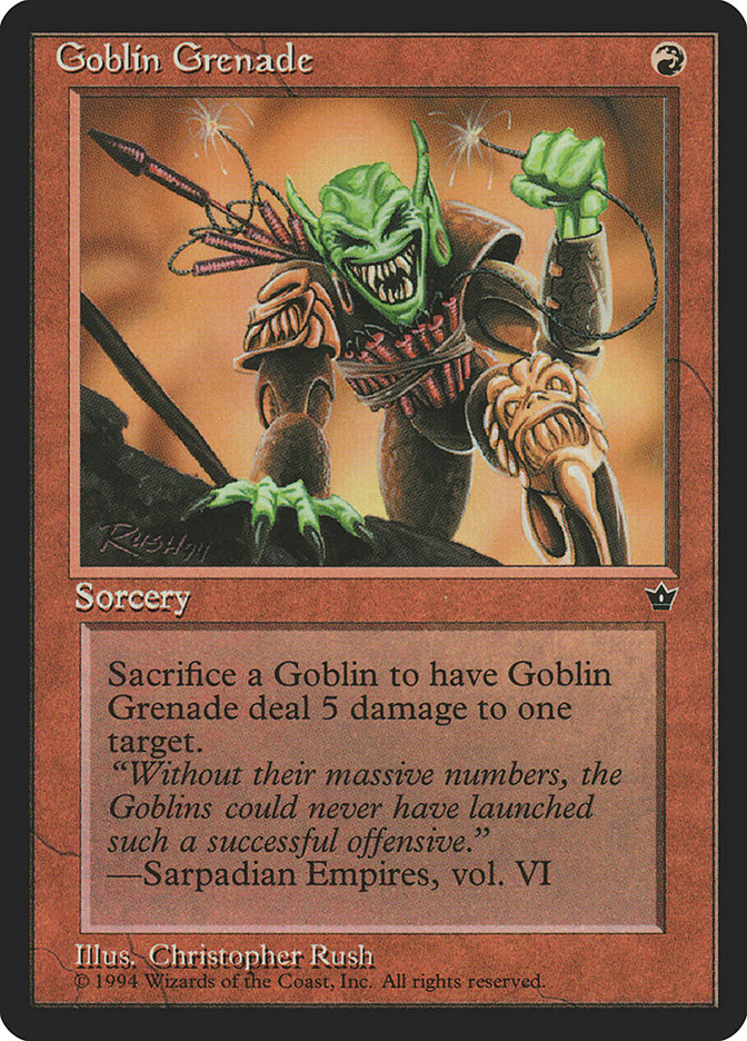 Goblin Grenade (Christopher Rush) [Fallen Empires] | Gauntlet Hobbies - Angola