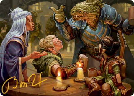 You Meet in a Tavern Art Card (Gold-Stamped Signature) [Dungeons & Dragons: Adventures in the Forgotten Realms Art Series] | Gauntlet Hobbies - Angola