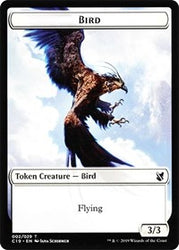 Bird (002) // Sculpture Double-sided Token [Commander 2019 Tokens]