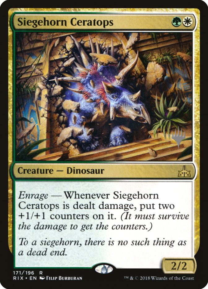 Siegehorn Ceratops (Promo Pack) [Rivals of Ixalan Promos] | Gauntlet Hobbies - Angola