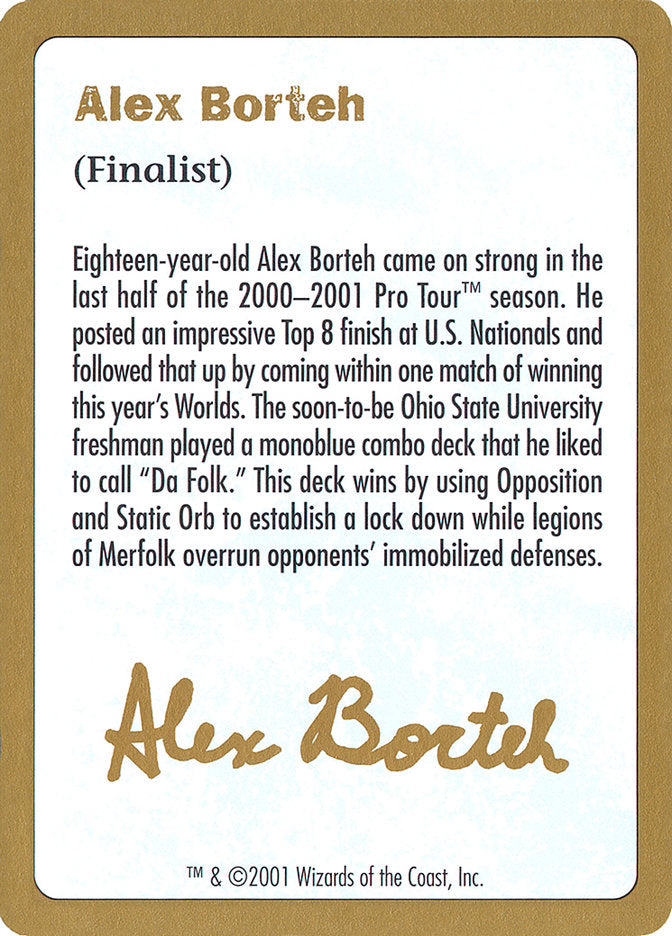 Alex Borteh Bio [World Championship Decks 2001] | Gauntlet Hobbies - Angola