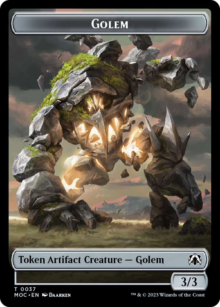 Golem // Blood Double-Sided Token [March of the Machine Commander Tokens] | Gauntlet Hobbies - Angola