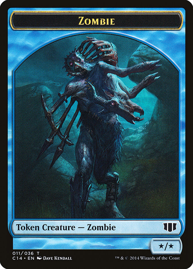 Fish // Zombie (011/036) Double-sided Token [Commander 2014 Tokens] | Gauntlet Hobbies - Angola