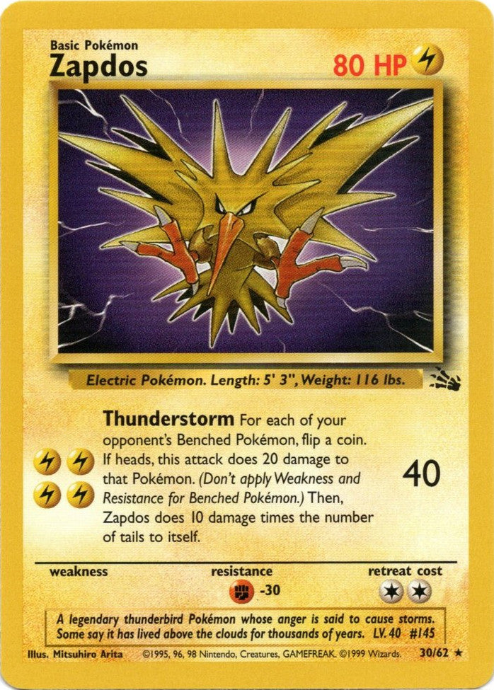Zapdos (30/62) [Fossil Unlimited] | Gauntlet Hobbies - Angola