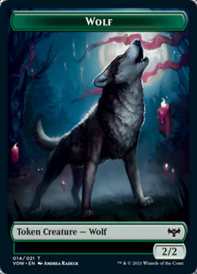 Zombie (008) // Wolf (014) Double-sided Token [Innistrad: Crimson Vow Tokens] | Gauntlet Hobbies - Angola