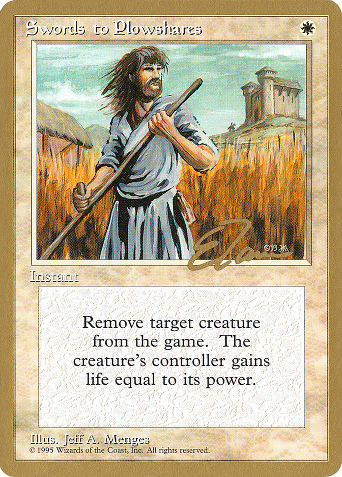 Swords to Plowshares (Eric Tam) [Pro Tour Collector Set] | Gauntlet Hobbies - Angola