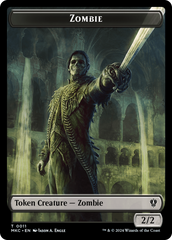 Vizier of Many Faces // Zombie Double-Sided Token [Murders at Karlov Manor Commander Tokens] | Gauntlet Hobbies - Angola
