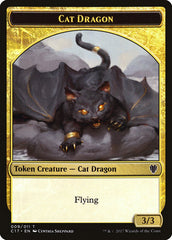 Gold // Cat Dragon Double-sided Token [Commander 2017 Tokens] | Gauntlet Hobbies - Angola