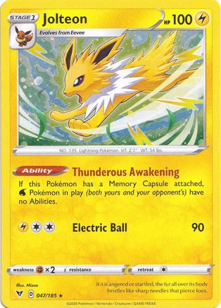 Jolteon (047/185) (Cosmos Holo) [Sword & Shield: Vivid Voltage]