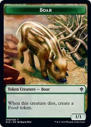 Boar // Food (18) Double-sided Token [Throne of Eldraine Tokens]