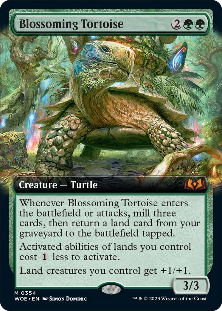 Blossoming Tortoise (Extended Art) [Wilds of Eldraine] | Gauntlet Hobbies - Angola