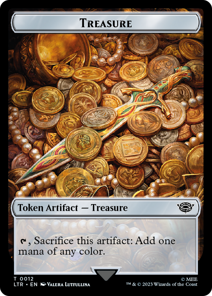 Elf Warrior // Treasure Double Sided Token [The Lord of the Rings: Tales of Middle-Earth Commander Tokens]