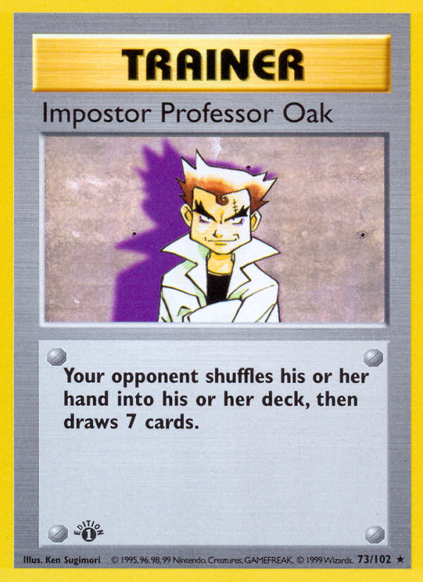 Impostor Professor Oak (73/102) (Shadowless) [Base Set 1st Edition] | Gauntlet Hobbies - Angola