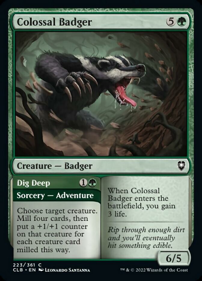 Colossal Badger // Dig Deep [Commander Legends: Battle for Baldur's Gate] | Gauntlet Hobbies - Angola