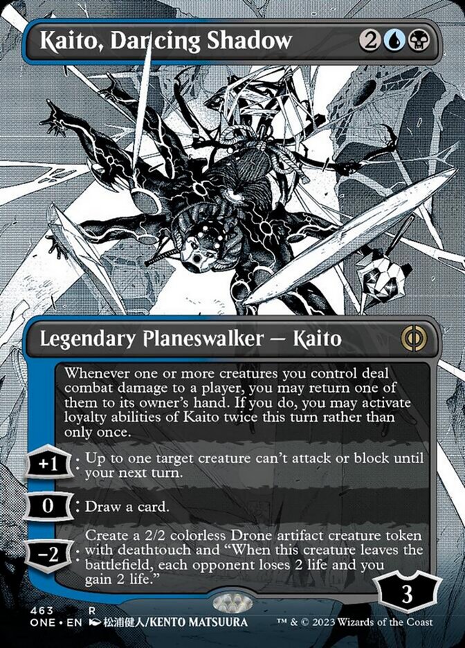 Kaito, Dancing Shadow (Borderless Manga Step-and-Compleat Foil) [Phyrexia: All Will Be One] | Gauntlet Hobbies - Angola