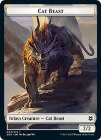 Cat Beast // Construct Double-sided Token [Zendikar Rising Tokens] | Gauntlet Hobbies - Angola