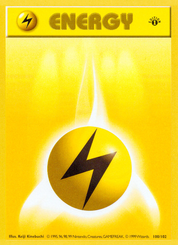 Lightning Energy (100/102) (Shadowless) [Base Set 1st Edition] | Gauntlet Hobbies - Angola