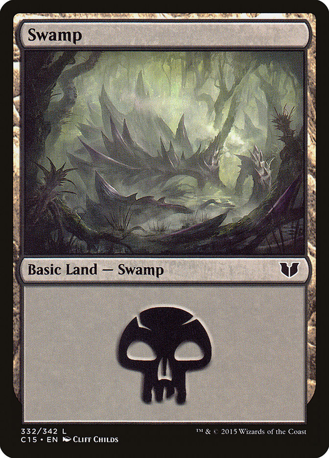 Swamp (332) [Commander 2015] | Gauntlet Hobbies - Angola