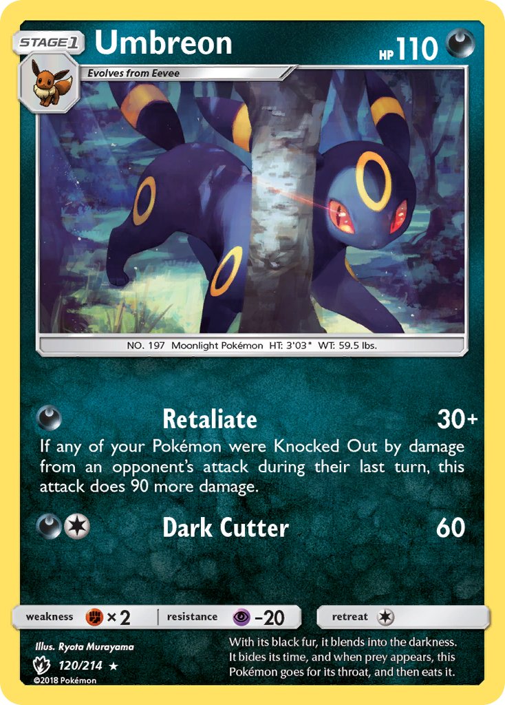 Umbreon (120/214) (Cosmos Holo) (Blister Exclusive) [Sun & Moon: Lost Thunder] | Gauntlet Hobbies - Angola