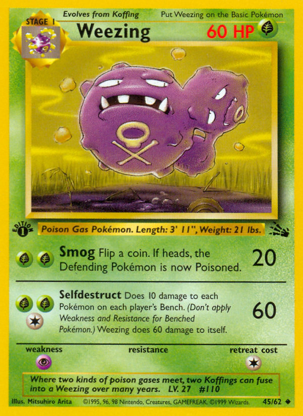 Weezing (45/62) [Fossil 1st Edition] | Gauntlet Hobbies - Angola