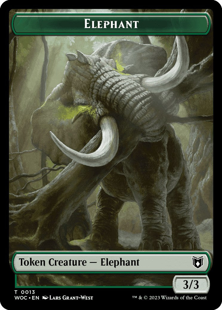 Elephant // Saproling Double-Sided Token [Wilds of Eldraine Commander Tokens] | Gauntlet Hobbies - Angola