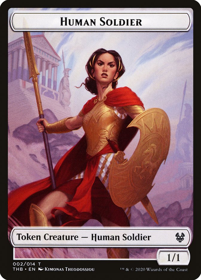 Goat // Human Soldier Double-sided Token [Theros Beyond Death Tokens]