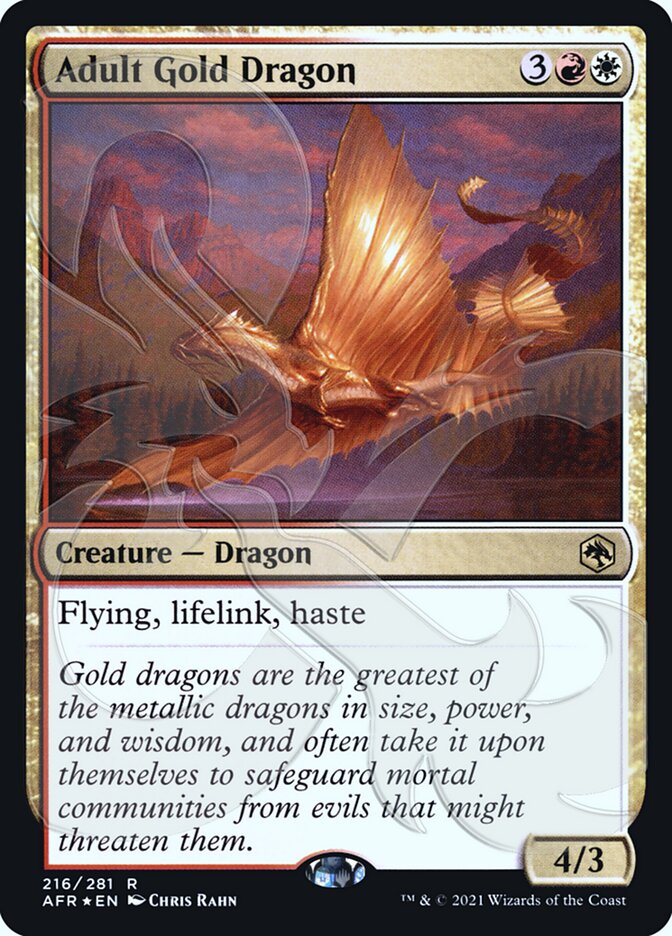Adult Gold Dragon (Ampersand Promo) [Dungeons & Dragons: Adventures in the Forgotten Realms Promos] | Gauntlet Hobbies - Angola
