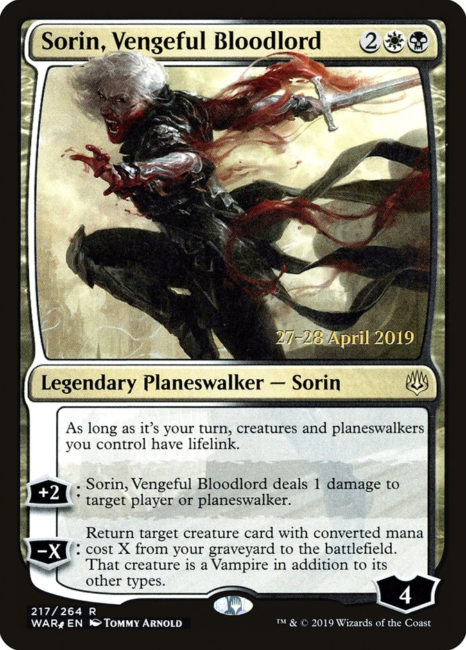 Sorin, Vengeful Bloodlord [War of the Spark Prerelease Promos] | Gauntlet Hobbies - Angola