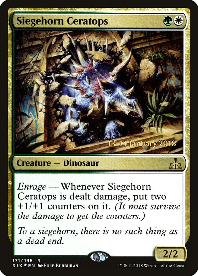 Siegehorn Ceratops [Rivals of Ixalan Prerelease Promos] | Gauntlet Hobbies - Angola